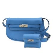 Pre-owned Leather handbags Hermès Vintage , Blue , Dames