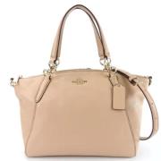 Pre-owned Leather handbags Coach Pre-owned , Beige , Dames