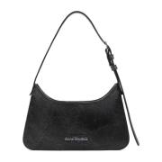 Zwarte Leren Handtas met Gegraveerd Logo Acne Studios , Black , Dames