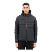 Matte Finish Korte Donsjas Moncler , Black , Heren