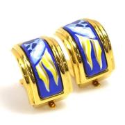 Pre-owned Metal earrings Hermès Vintage , Blue , Dames