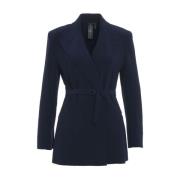 Blauwe Double-Breasted Blazer Elegante Stijl Norma Kamali , Blue , Dam...