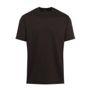 Bruin Katoenen T-shirt Ronde Hals Giorgio Armani , Brown , Heren