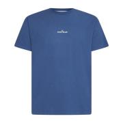 Air Force Blue Logo T-shirt Stone Island , Blue , Heren