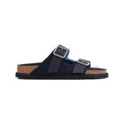 Blauwe Leren Sandalen voor Mannen Birkenstock , Blue , Heren