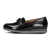 Zwarte Suède Loafers met Kettingdetail Gabor , Black , Dames