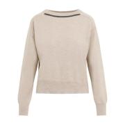 Luxe Cashmere Sweater Nude Neutrals Brunello Cucinelli , Beige , Dames