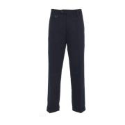 Blauwe Broek met Omgeslagen Zoom Paolo Pecora , Blue , Heren