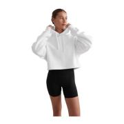 Witte Cropped Hoodie Aim'n , White , Dames