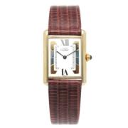 Pre-owned Stainless Steel watches Cartier Vintage , White , Dames