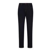 Slim-Fit Katoenen Jeans Kiton , Blue , Dames