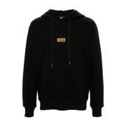 Zwarte hoodie met gouden logo Versace Jeans Couture , Black , Heren