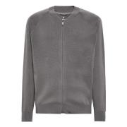 B Tech Tech Bomber Jacket in Merinowol Boggi Milano , Gray , Heren