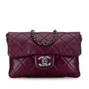 Pre-owned Leather chanel-bags Chanel Vintage , Purple , Dames