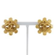 Pre-owned Fabric earrings Chanel Vintage , Yellow , Dames