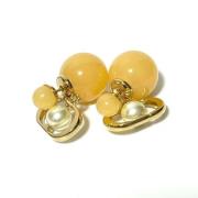 Pre-owned Pearl earrings Dior Vintage , Orange , Dames