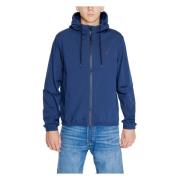 Blauwe Hooded Zip-Up Jas Replay , Blue , Heren