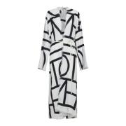 Monogram Print Wrap Cotton Dress TotêMe , White , Dames