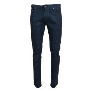 Stijlvolle Blauwe Tapered Denim Jeans Exte , Blue , Heren