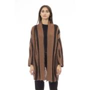 Lang Vest - Fijne Geribbelde Manchetten Alpha Studio , Brown , Dames