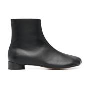 Zwarte Leren Enkellaarzen - 30mm Hak MM6 Maison Margiela , Black , Her...