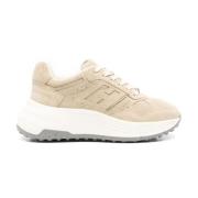 Sneakers Beige Panel Ontwerp Ronde Neus Hogan , Beige , Dames