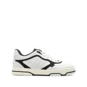 Witte Sneakers met Webdetailing Gucci , White , Heren