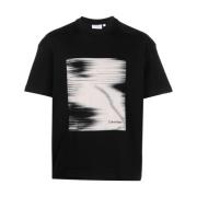 Heren Grafische Print Zwarte Tee Calvin Klein , Black , Heren