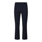 Midnight Blue Stretch Katoen Broek Max Mara , Blue , Dames