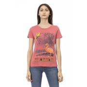 Stijlvol Roze Print T-shirt Trussardi , Pink , Dames