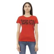 Crimson Casual Elegance Tee Trussardi , Red , Dames