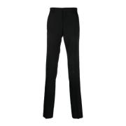 Zwarte Wollen Twill Broek Versace , Black , Heren