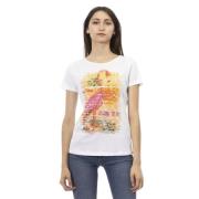 Grafisch Flair Wit T-shirt Trussardi , White , Dames