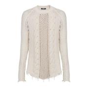 Ongevormde gebreide trui Balmain , Beige , Heren