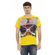 Korte Mouw Ronde Hals T-shirt Trussardi , Yellow , Heren