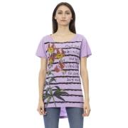 Korte Mouw Ronde Hals T-shirt Trussardi , Purple , Dames