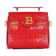 B-Buzz 23 tas in krokodillenprint leer Balmain , Red , Dames