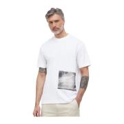 Korte Mouw T-shirt Calvin Klein Jeans , White , Heren