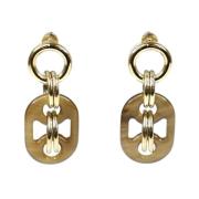 Pre-owned Fabric earrings Hermès Vintage , Brown , Dames