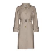 Beige Trenchcoat met Tailleband Max Mara , Beige , Dames