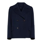 Blauwe Wollen Capejas Max Mara , Blue , Dames