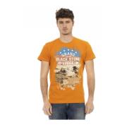 Korte Mouw Ronde Hals T-Shirt Trussardi , Orange , Heren