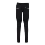 Op maat gemaakte motorbroek in stretch graan de poudre Balmain , Black...