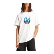 Flames Logo Tee Adidas , White , Heren