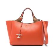 Gestructureerde Oranje Leren Schoudertas Tod's , Orange , Dames