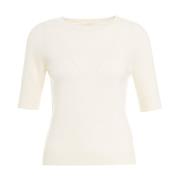 Beige Cashmere Short-sleeved Sweater MVM , Beige , Dames