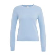 Blauwe Cashmere Trui Elegante Stijl MVM , Blue , Dames