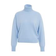 Blauwe Turtleneck Kasjmier Gebreide Kleding Vrouwen MVM , Blue , Dames