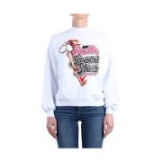 Crew Neck Sweatshirt Gaëlle Paris , White , Dames