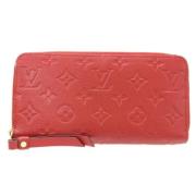 Pre-owned Leather wallets Louis Vuitton Vintage , Red , Dames